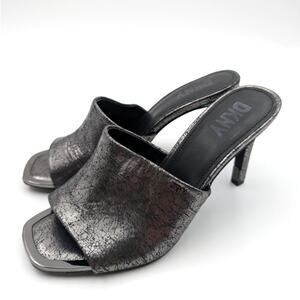 DKNY Bronx Open Toe Pump Heel Sandal Women's Dark Gunmetal Size US7M EU37.5B
